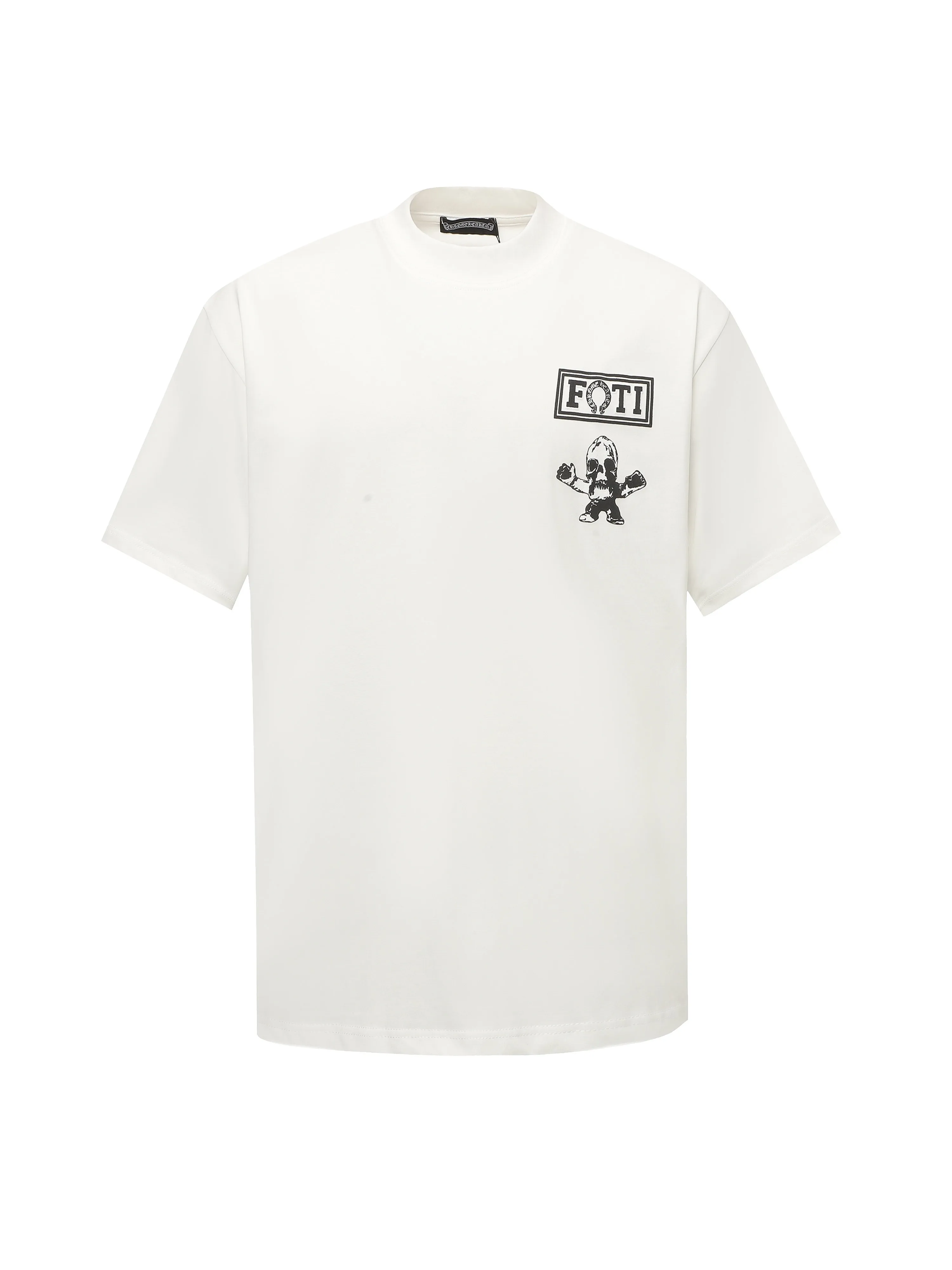 🅿️170 CHORME HEARTS CH FOTI co-branded skull short-sleeved T-shirt. The original version was purchased at a New York counter for NT$4,000. It is custom-made with 230g pure cotton fabric with the same zp. The printing is made of film opening and screen printing. In order to achieve the same consistency as the original version, the nine-square grid skull on the back was individually debugged seven times on the film version. The original loose version has not been cut, and the details of customized accessories are Size: XS-L
